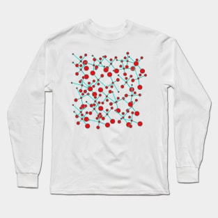 red and teal dot design Long Sleeve T-Shirt